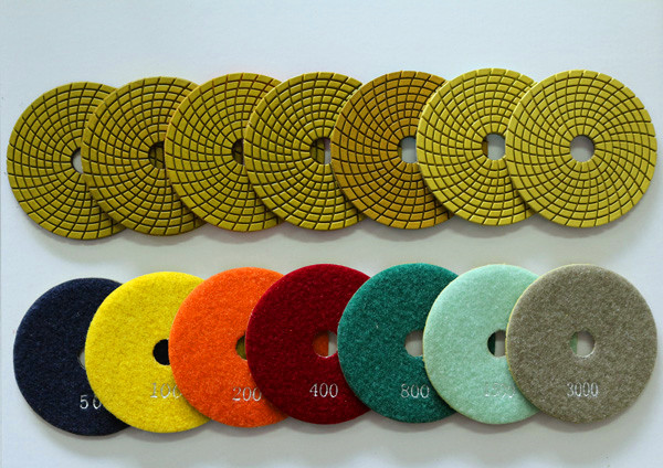 Preminum Yellow Spiral Wet Polishing Pads for Granite