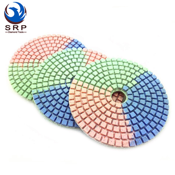 Three Color Wet Polishing Pads for Stones