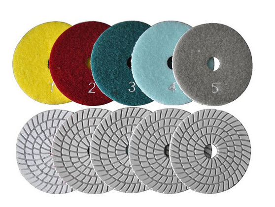 White Spiral 5-Step Wet Polishing Pads